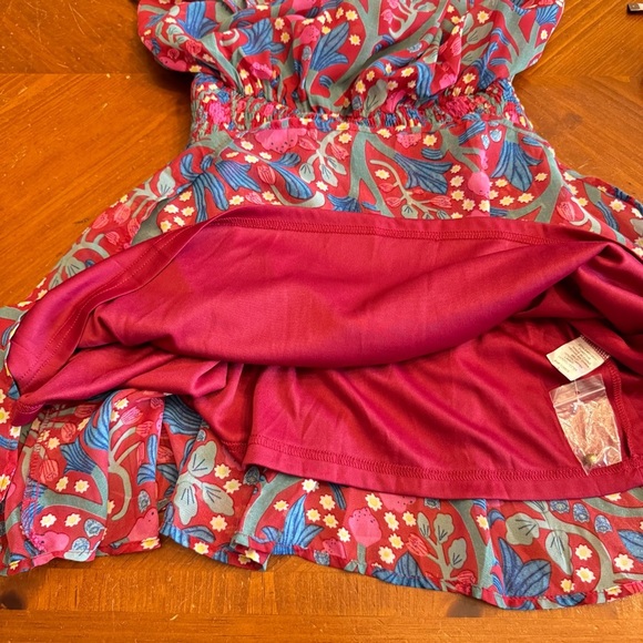 Entro Floral Print Multi Color Mini Dress with Ruffle Sleeves Size S Cottage - Picture 12 of 16